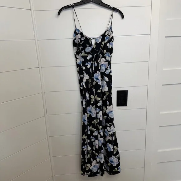 Abercrombie and Fitch Black Floral Slip Midi Dress Size XS 23646 - Picture 4 of 13